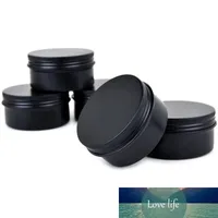 50Pcs 5g 10g 15g 20g 30g 50g Empty Black Aluminum Tins Cans Screw Top Round Candle Spice Tins Cans with Screw Lid Containers