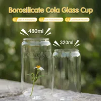 Sublimation 12oz 16oz en verre peut créatif peut façonner le jus de thé verre laitier tasse de café tasse de vin de vin de verre de verre durable borosilicate