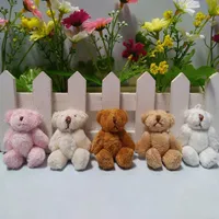 HXLTOYSTORE 6CM PLUSK KAWAII MINI Teddy Bear Небольшие подвески Соединенные голые фаршированные игрушки