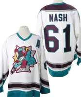Niestandardowy rzadki Vintage 2000-02 OHL Rick Nash London Knights Hockey Jersey Haft White Szyte lub Dostosuj dowolny numer i nazwa Koszulki S-5XL
