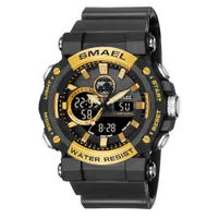 Smael Klockor 8048 Unisex Digital Watch Stilig Silikon Band Double Display Chronograph Character Sports Watch Relogio Digit Wristwatches för män färgglada