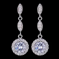 Designer Earrings Chandelier Jewelry Elegant Bridal Round Cut Moissanite Diamond Clear Crystal Zircon Drop Earrings for Women Party Gift