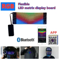 LED Full-Color Flexible Matrix Display Board, 12 * 36RGB-reclamescherm, Bluetooth-app Mobiele telefoon Bewerken Licht op Gezichtsmasker