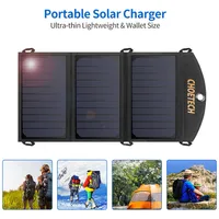 US Stock ChoeTech 19w 태양 전화 충전기 듀얼 USB 포트 캠핑 태양 전지 패널 휴대용 충전 스마트 폰 A31 호환