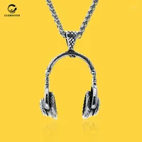Catene europee e americano hip-hop collana in acciaio titanio domineering grande pendente cuffie 3051