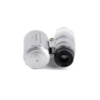 60x Handheld-Mini-Taschenmikroskop-Lupe Juwelier-Lupe LED-Licht leicht zu tragen mit einer Lupe