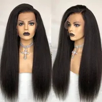 Kinky Straight Wig Full Lace Human Hair Wigs for Black Women 250 Density U Part Wig Yaki Full Lace Wig Lace Front Wigs EverBeauty