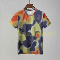 21SS Avrupa Tasarımcı Tişörtleri Erkek Camo Mektup Baskı T Shirt Bayan Tasarımcılar Renkli Grafiti Baskı T-Thirt Moda Lüks T-shirt