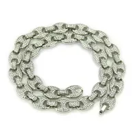 Hip Hop 12mm Goud Zilver Kleur Verplaatst Iced Out Puff Marine Anchpr Chain Link Bling Necklace voor Heren 291 J2