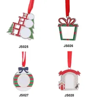 Christmas Trees Pendents Decorations Sublimation Metal Hanging Ornaments DIY Customized Personalized Creative Decorating Kits for Kids a34