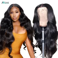 Allove Straight Human Hair Lace Front Wigs 13*1 Lace Frontal Wigs Kinky Curly Lace Part Wig Loose Deep Water Body Human Hair Wigs