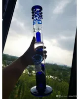 Tubos de agua de vidrio "Slender Sarah" Detalles innovadores Percolorator Ice Compartimiento Tubo con estilo Pesado 16 "Hookah Bongs