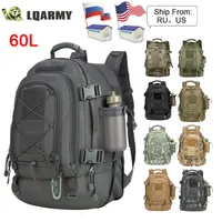 60L Military Tactical Backpack Army Molle Assault Rucksack 3p Utomhus Travel Vandring Rucksacks Camping Jakt Klättring Väskor