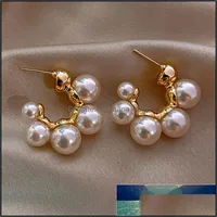 Stud Earrings Jewelry Elegant Celebrity Imitaion Pearl For Women Fashion C-Shaped Drop Earring Luxury Wedding Party Girls Unusual Factory Pr