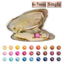 Diy Round Oyster Pearl 6-7mm 25 Mix kleur zoet water natuurlijke parel cadeau sieraden decoraties vacuüm verpakking groothandel