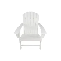 US stock Furniture UM HDPE Resin Wood Adirondack Chair - White a02