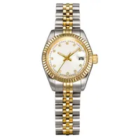 vrouwen jurk horloges vol roestvrij staal 26 mm saffier dames zilveren waterdichte lichtgevende horloge Montres de luxe femme
