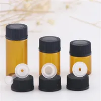 1ML 2ML 4ML Amber Glass Bottle with Tip and Black Cap Essential Oil Bottles Empty Glasses Dropper203u472L530t