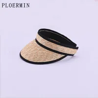 Широкие шляпы Breim Ploermin 2021 мода оттенок высокого качества солома пустой верхний пляж женский летний солнцезащитный крем женщин Sun Hat1