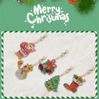 Christmas Decorations 2021 Creative DIY Point Diamond Keychain 5D Rhinestone Ornament Pendant 5PCS Hanging Gifts For Party1