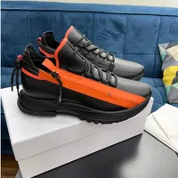 Perfect Mens Casual Shoes Sneakers Black White Oryginalne Skórzane Buty Platformy Comfort Lace Up Specter Side Zipper Tech Tkaniny Outdoor Trainers