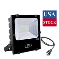 USA Stock 4 Pack 100W LED Luz de inundación al aire libre, 10000LM Luz de trabajo súper brillante con enchufe, IP66 reflectores al aire libre impermeables