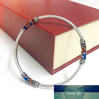 Fyla Mode Cloisonne Enamel Bangle 100% 925 Sterling Silver Bracelet Bangle for Men Women Thai Silver Jewelry PKY296