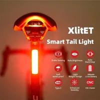 Enfitnix Xlitet Bicycle Auto Brake Light Light Night Jazda Kolarstwo Smart Wykrywanie Taillight Rower MTB Lampa bezpieczeństwa 220115