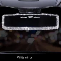 Övrigt Interiörtillbehör Rhinestone Car Bakövning Spegel Inredning Charm Crystal Bling Diamant Ornament Bakifrån Skydd Kvinnor Auto Tillbehör1