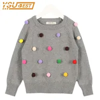 2019 Moda Moda Jumpers Precioso Baby Girls Boy Suéter Infantil 100% algodón de manga larga Abrigo Bola Design Kids Jersey Suéter LJ201128