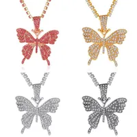 2020 de moda Rhinestone brillante mariposa grande Collares Colgante para las mujeres Cadena Aniversario Tenis joyería collar de cristal Gargantilla