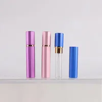 Brilliant Gold Silver 8ml Refillable Portable Mini Rimmed Perfume Bottle & Traveler Anodized Glass Spray Atomizer Cosmetics Subpackage Empty Parfum Container