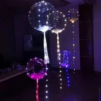 18 pulgadas Luminosa LED Bubble Bubble Bubble Helium Globos Kids Toy 3M LED Air Balloon String Lights Decoración de la fiesta de boda KKE4018