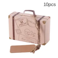 Gift Wrap Aankomst 10/20 Stks Koffer Candy Boxes Travel Classic Theme Elegante Stijl Doos Bruiloft Verjaardag Jubileum Gunst Dozen1