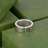 2022 Factory Wholesale Ancient ring red and green stripe ring light luxury fashion male and female couple ring