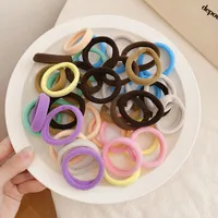 20 piezas de alto elástico Durable Cuerda de cabello sin fisuras Cabello coreano Accesorios Color mezclado Color de goma Anillo de pelo de las mujeres