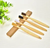 MOQ 20PCS 100% биоразлагаемые Bamboo зубная щетка Портативный Зубная щетка мягкая для волос Экологию Щетки Oral инструменты Уход Очистка