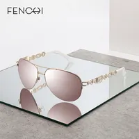 Fenchi Pink Sunglasse Pilote Vintage Femelle Sun Gasses UV 400 Blanc Shades Zonnebril Dames Feminino de Sol 220224