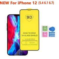 9D en verre trempé Cover colle Téléphone Protection d'écran pour iPhone 12 PRO MAX 11 XR X XS MAX 8 7 6 Samsung A01 A11 A21 A31 A41 A51 A71 5G