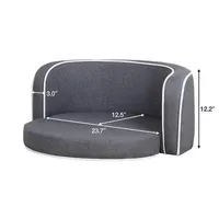 US Stock 30 GRAY Pet Sofa Cat Dog Bed rectangle with movable cushion wood style foot Home Decor on the Edges Curved Appearancea38 a54 a16