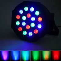Nouveau design 24W 18-RGB LED Auto / Voix Control DMX512 Tête mobile Haute Luminosité Mini Stage Lampe (AC 100-240V) Lumière de tête mobile noire