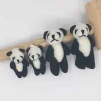 #Black 4cm (1,6 ") 6cm (2,4") Mini Unched United Bare Panda Boneca Pelúcia Brinquedos De Presente Flower Pingente Pingente Pingente Ursinho