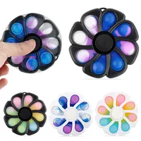Plum Blossom Decompression Fidget Toys Educational Push Press Plate Sensory Anxiety Stress Reliever Kids Mental Arithmetic Bubble Eight-leaf Flower a44