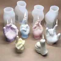 12 Typen Hand Form Kerze Silikonformen DIY 3D Geste Duft Kerzen Seifenform Finger Parfüm Wachs Gips Schokolade Kuchen Dekoration Formen Handgemachte Ornamente