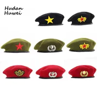 Hohe Qualität Wolle Berets Mode Armee Kappe Stern-Emblem Sailor Dance Performance Hut Trilby chapeau für Männer Frauen Unisex-GH-400