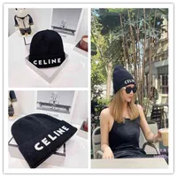 Celine 21 Autumn Winter New Wool Knitted Hat Men's and Women's Letter Embroidered Wool Cold Hat