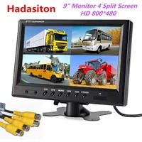 Video de coches 9 pulgadas 4 Monitor de pantalla dividida Reposacabezas de reposabezas Uso de entrada para camiones y sistema de seguridad CCTV1