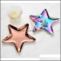 Storage Boxes & Bins Home Organization Housekee Garden Colorf Five Pointed Star Stainless Steel Jewelry Tray Simple Display Fruit Ornaments