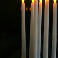 30st 11 "LED batteridriven flickning flamlös elfenbenskenat ljuslampor Stick Candle Wedding Home Table Decor 28cm (h) -amer T200108