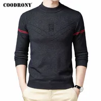 Coodrony Brand Sweater Hommes Vêtements automne hiver tricotwear chaud pull-oeuvre Hommes à rayures décontractées décontractées O-Crol tir Homme C1152 201117